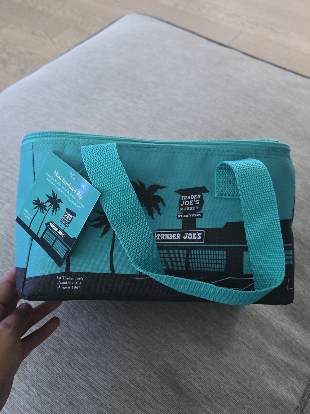 Teal Mini Insulated Cooler Bag Trader Joe's